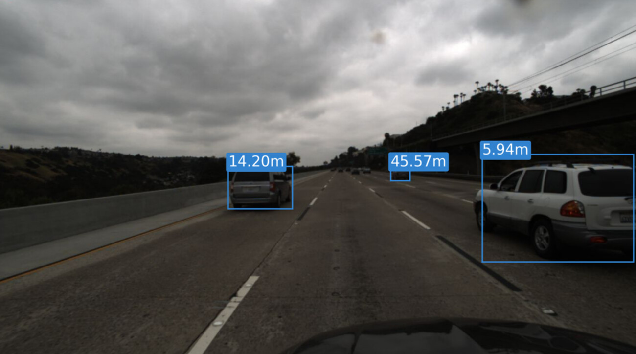 Example Train Image with cars and annotations